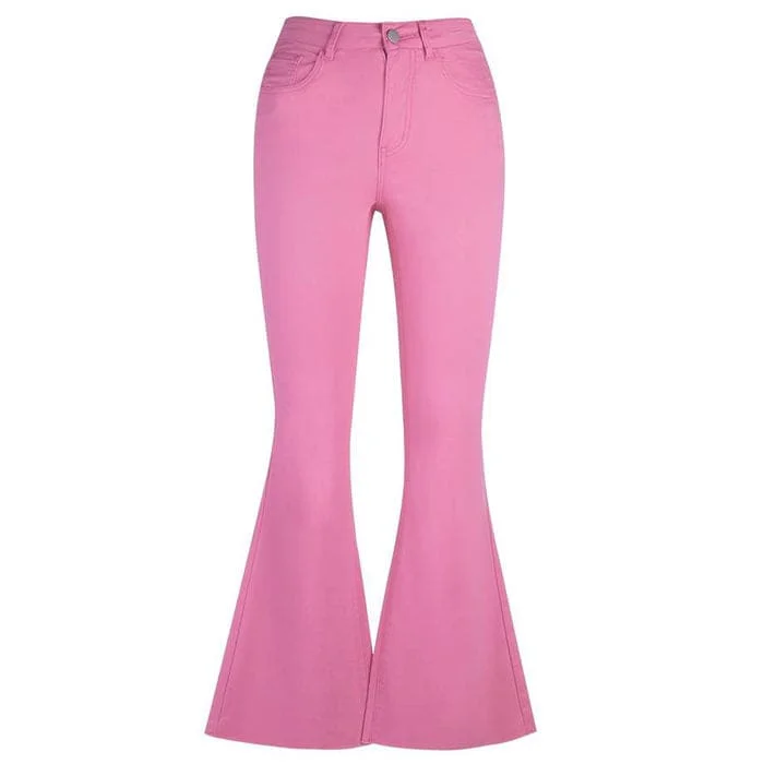 Y2K Pink Flared Pants