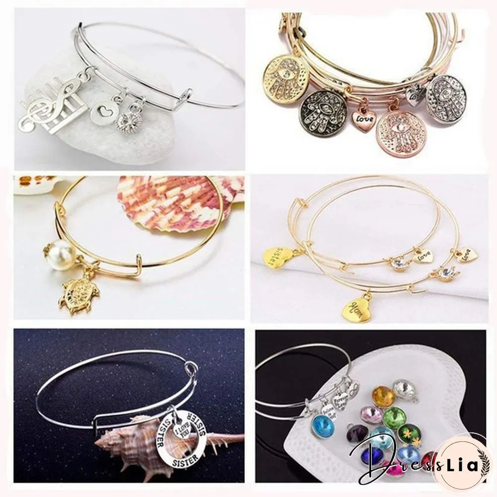 Adjustable Metal Blank for DIY Jewelry Production, 60PCS Retractable Bracelet Material