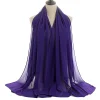 Plain Color Soft Chiffon Long Gauze Shawl Women Hijab