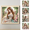 (Multi-Style)Literary Lady-Partial Special Shaped Diamond Painting 30*30CM