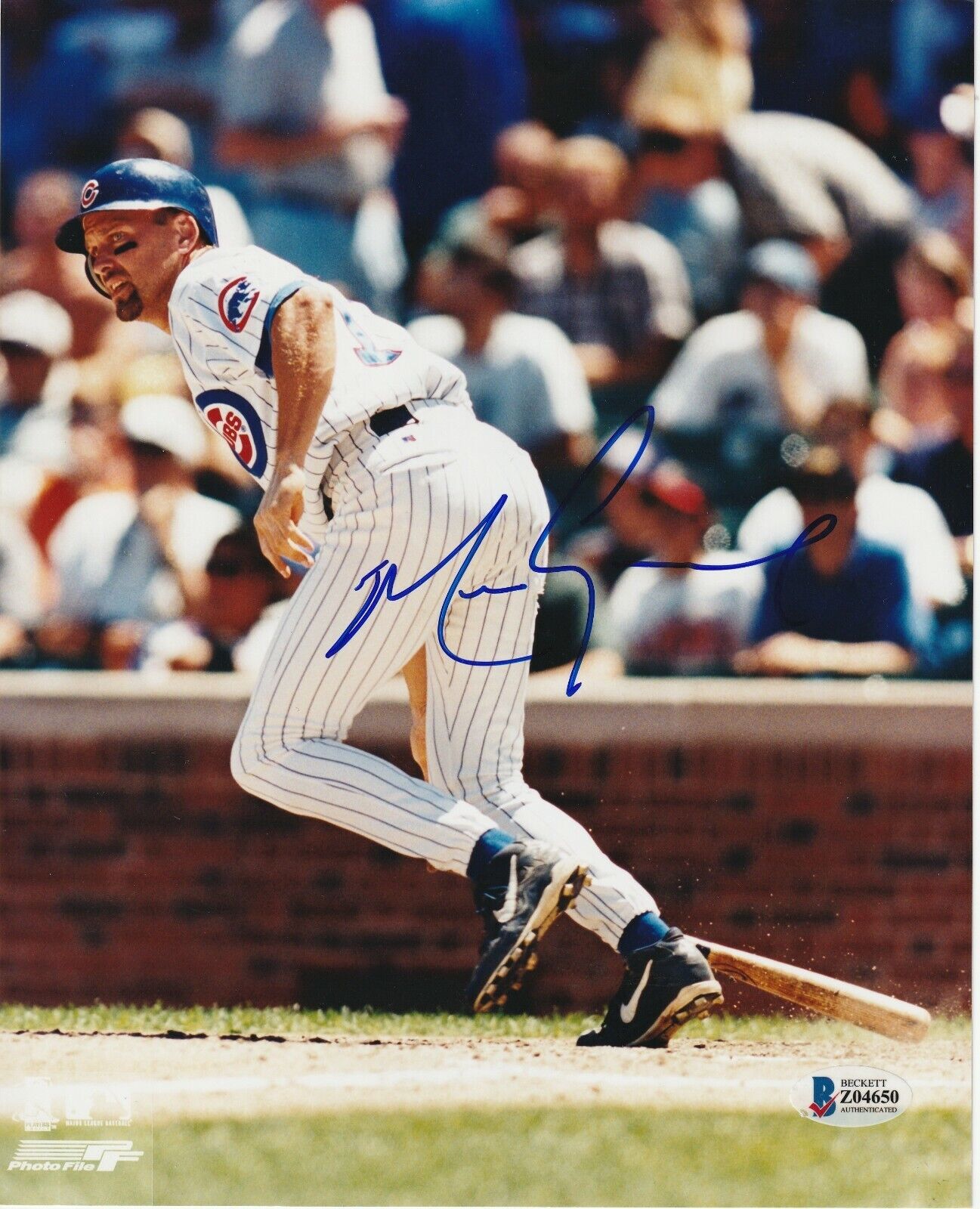 MARK GRACE Signed Chicago CUBS 8x10 Photo Poster painting with Beckett COA (BAS)