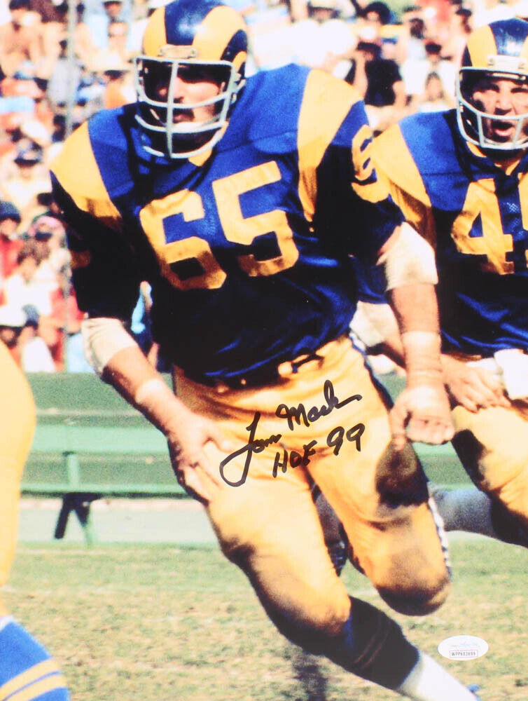 Tom Mack Signed Rams 11x14 Photo Poster painting Inscribed HOF 99