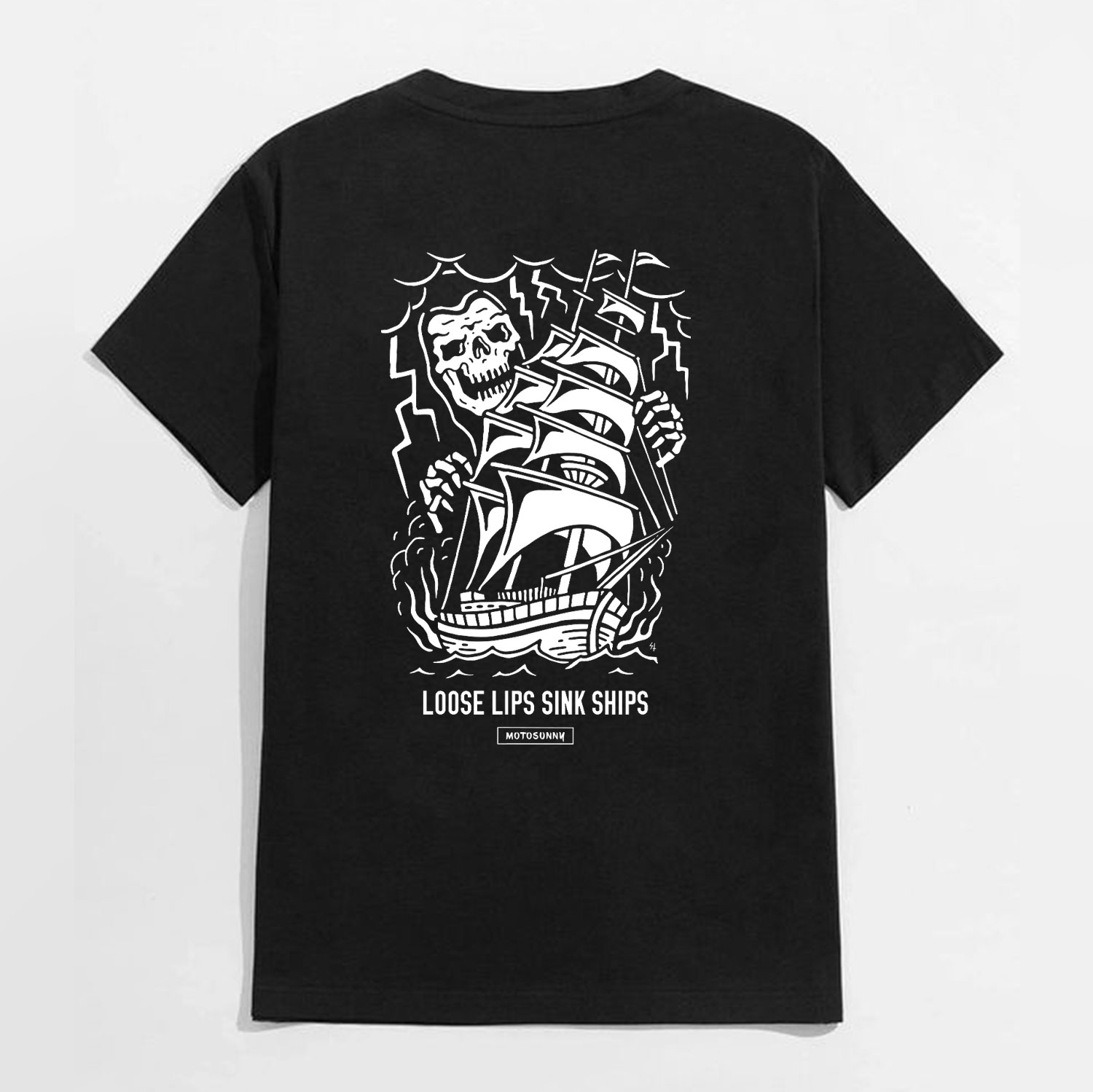 loose-lips-sink-ships-skull-graphic-black-print-t-shirt