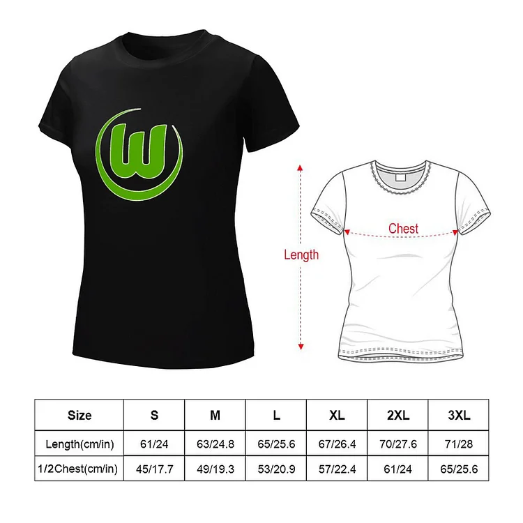 VfL Wolfsburg Damen Kurzarm Rundhals T-Shirt Casual Sommer Tops