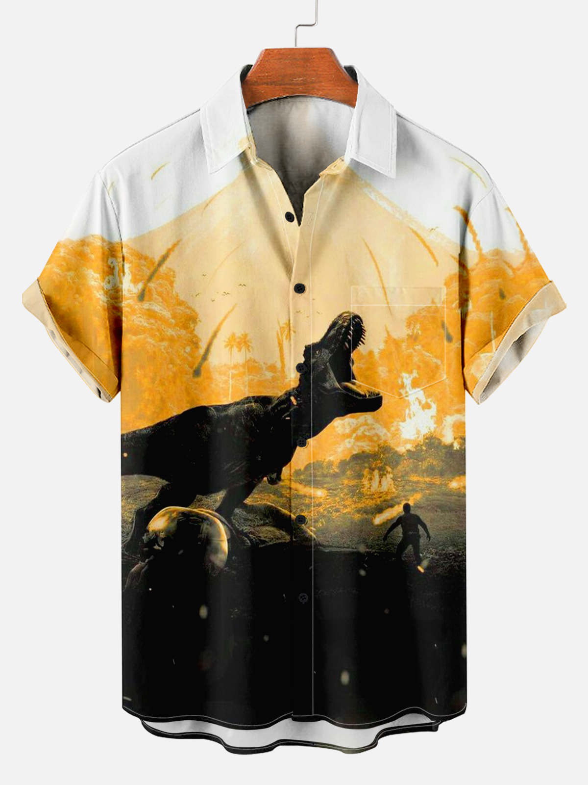 Men's Meteorite Impact Earth Print Shirt PLUSCLOTHESMAN