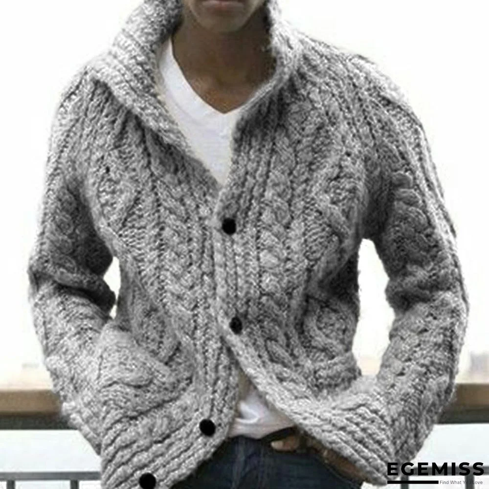 Men's Sweater Plain Knit Coat Cardigan | EGEMISS