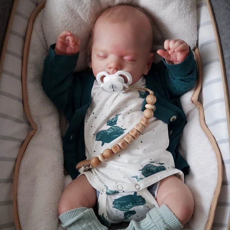 [Baby Reborn Boy] 12" Realistic Sweet Reborn Newborn Baby Sleeping Doll Named Stanley