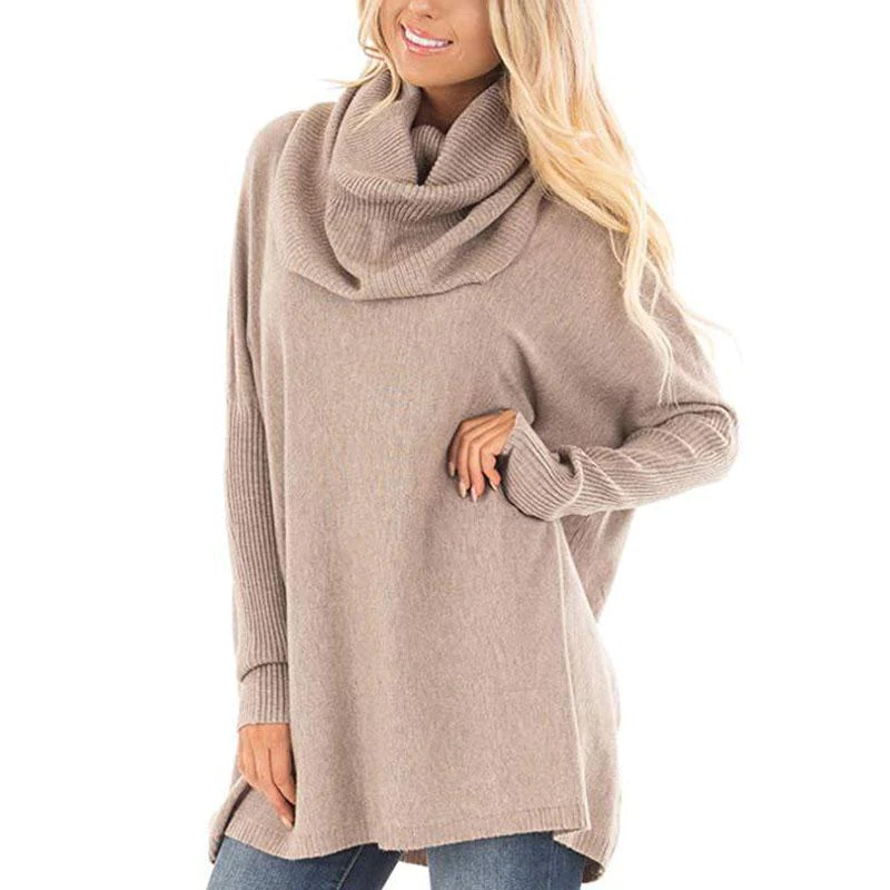 Turtle Neck Long Batwing Sleeve Knitting Sweaters
