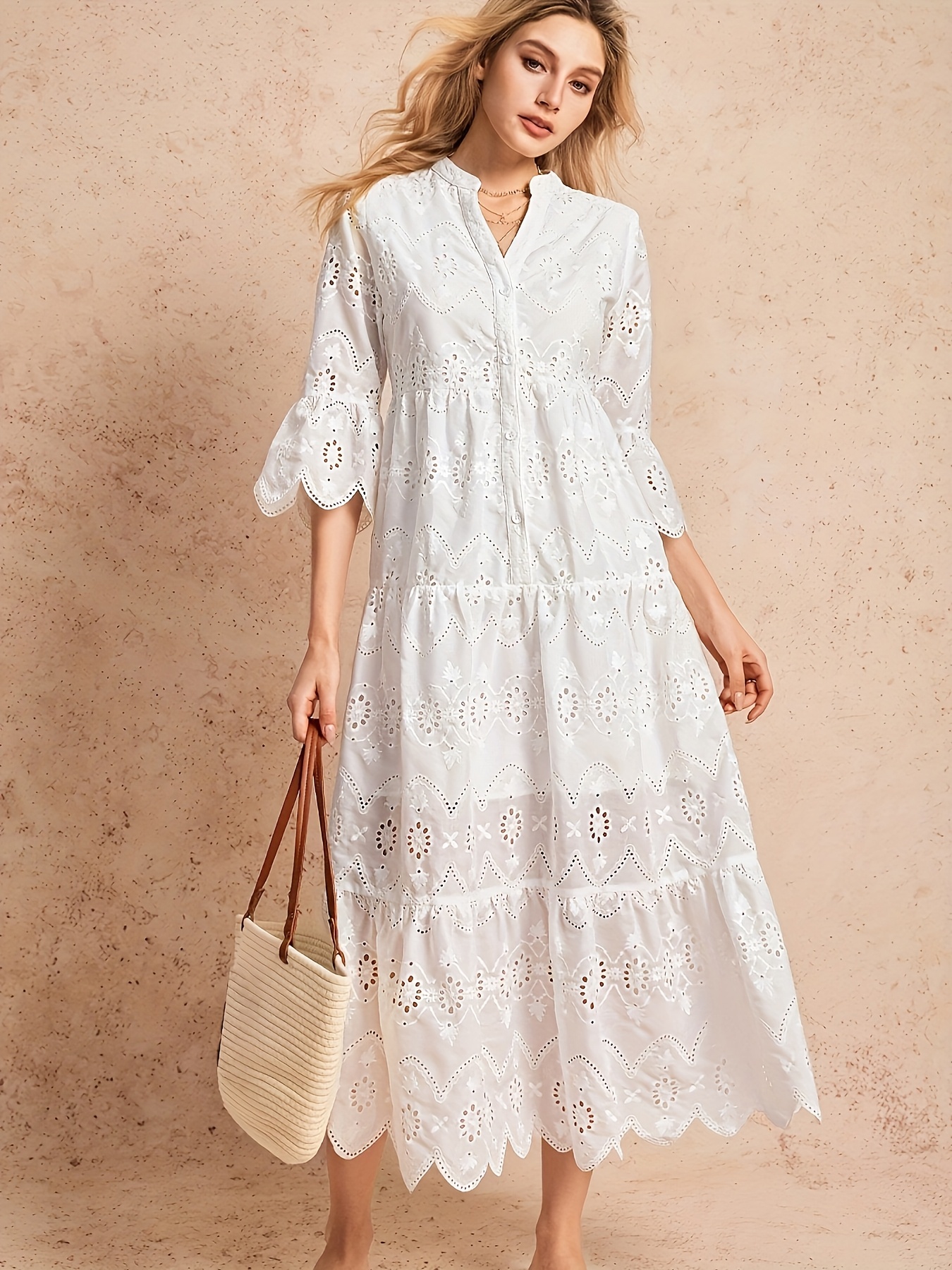 Women's Summer Elegant Mid-Sleeve Party Shirt Dress | IFYHOME