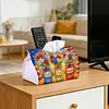 (24cm)Diamond Art Tissue Box DIY PU Napkin Cover for Home(god bless america)