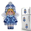Snow Maiden DIY Cross Stitch Kit 14CT Thread Art Needlework Fridge Magnet 7x11cm tapestrymarket