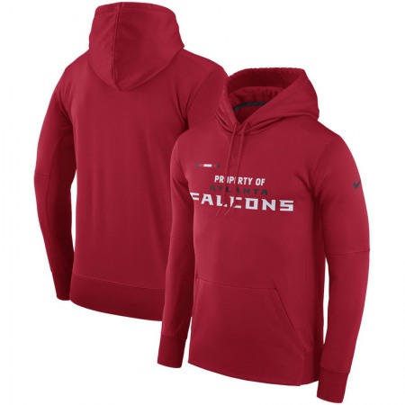 Men's Atlanta Falcons  Red Sideline Property Of Performance Pullover Hoodie