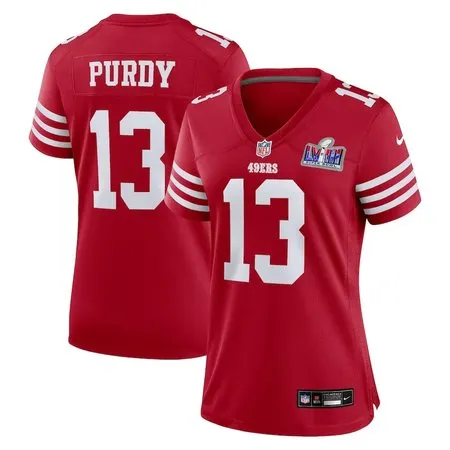 Women's San Francisco 49ers #13 Brock Purdy  Scarlet Super Bowl LVIII Game Jersey