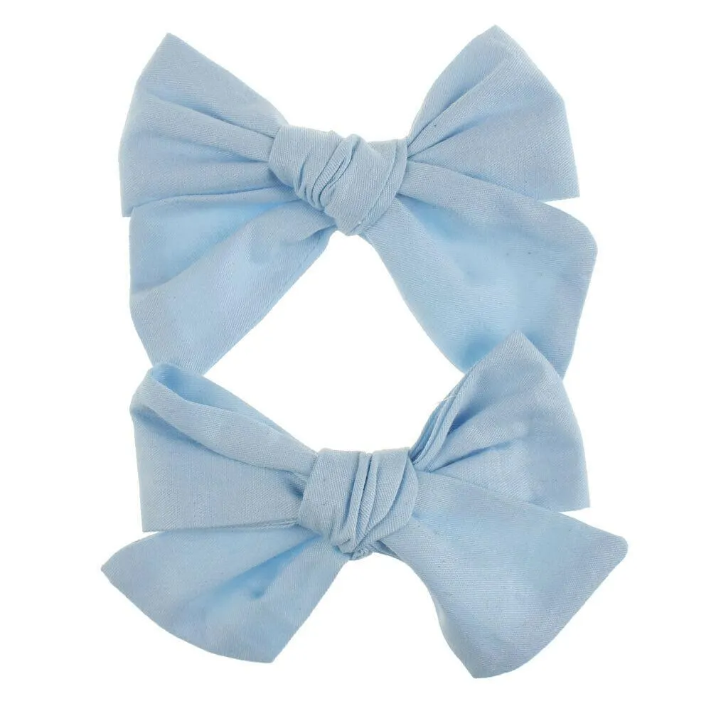 2019 Baby Summer Clothing 2Pcs/Sets Teens Big Hair Bows Knot Hair Clips Girls Kids Toddler Cotton Headband Wholesale 14 Colors