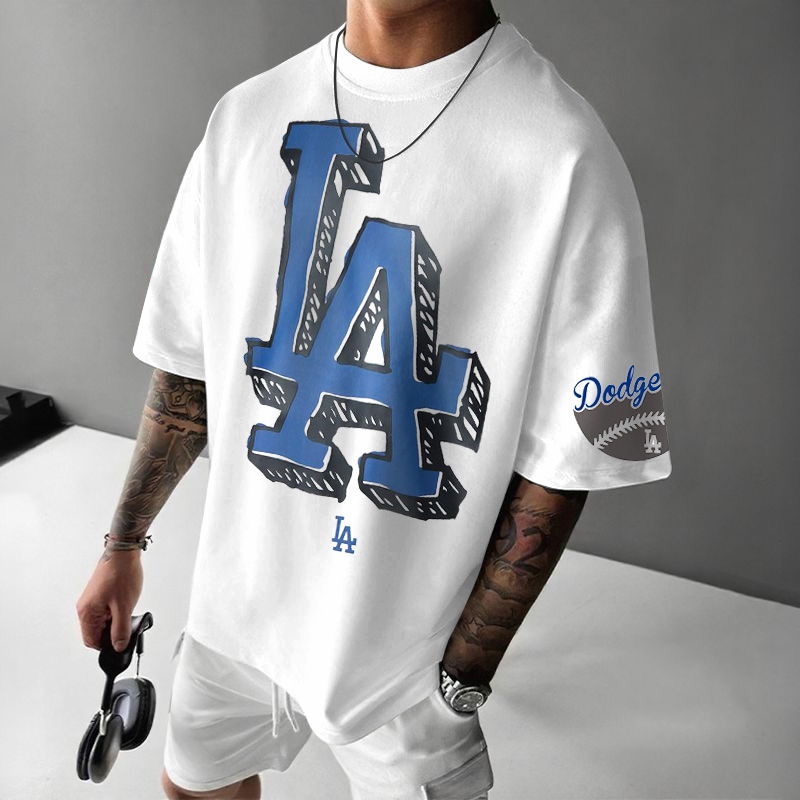 La Letter Casual Printed Crew Neck T-shirt