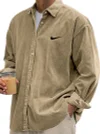 Men's Textured Corduroy Relaxed Fit Casual Shirt
