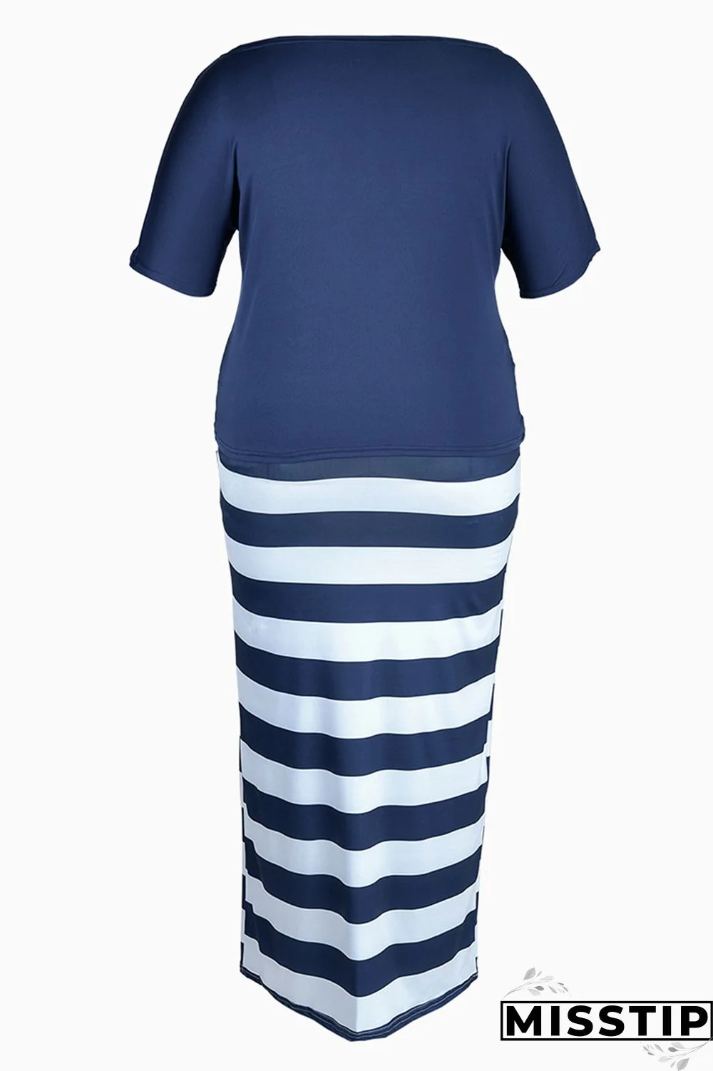 White Fashion Casual Print Basic Oblique Collar Plus Size Two Pieces