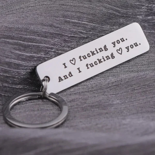 Funny Couple Keychain I Love F❤cking You and I F❤cking Love You Key Ring for Couple