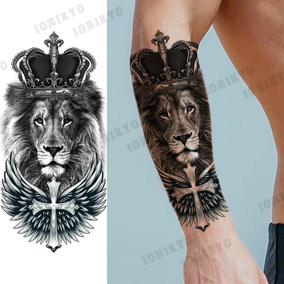 Sdrawing Devil Skeleton Temporary Tattoos For Men Adult Women Wolf Compass Gangster Fake Tattoo Washable Body Art Tatoo Sticker