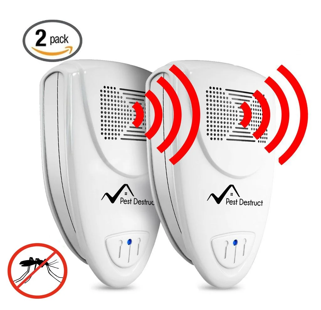 Ultrasonic Mosquito Repeller - PACK OF 2 - 100% SAFE for Children and Pets - Get Rid Of Mosquitoes In 7 Days Or It's FREE - vzzhome