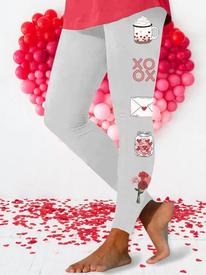 Women's Valentine's Day Print Leggings