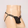 Smooth texture mesh pouch see-through cute bow men's sexy underwear