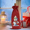 4 St&uuml;ck Schneemann-Weihnachts-DIY, 5D Diamant-Kunstmalerei, Wein-Geschenkbeutel mit Kordel, Diamant-Kunst-Weinflaschen-Kit f&uuml;r Hochzeits-Geburtstagsat