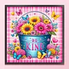 (US Only)Flower in Bucket Printed Cross Stitch Kit 45x45cm DIY 11CT Thread Art Needlework