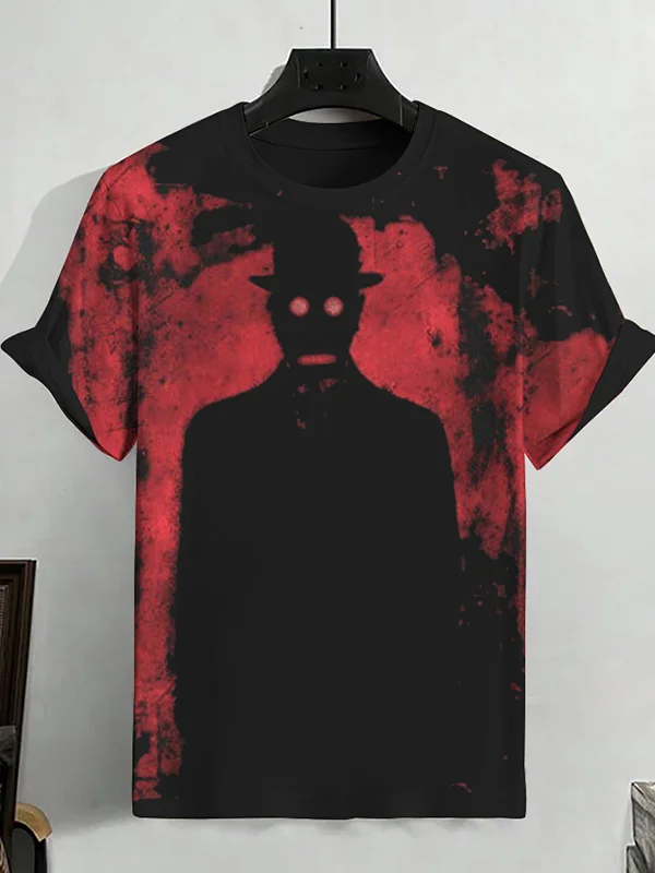 Men's Surrealistic Occult Horror Dark Devil Art Print T-Shirt