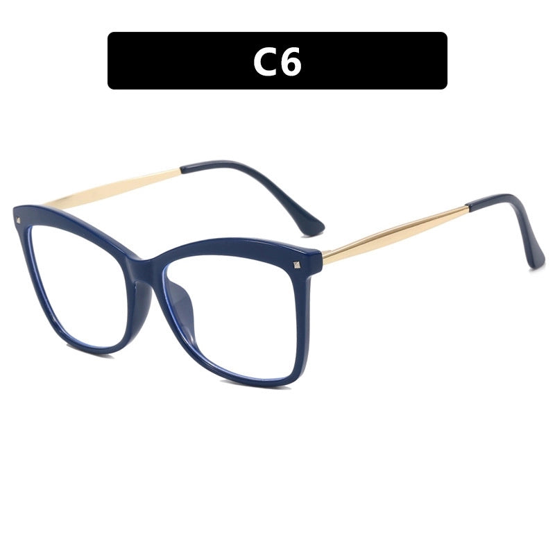 Cross-border Cat Eye Mi Nail Glasses Frame 2023 New Anti-blue Light Fashion Plain Glasses Women’s Ins Trendy Large Frame Glasses