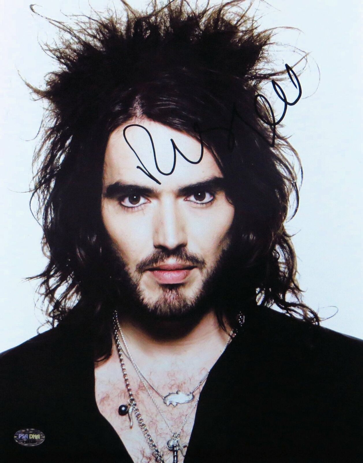 Russell Brand Signed Autographed 11X14 Photo Poster painting Sexy Close-Up Wild Hair PSA J44188