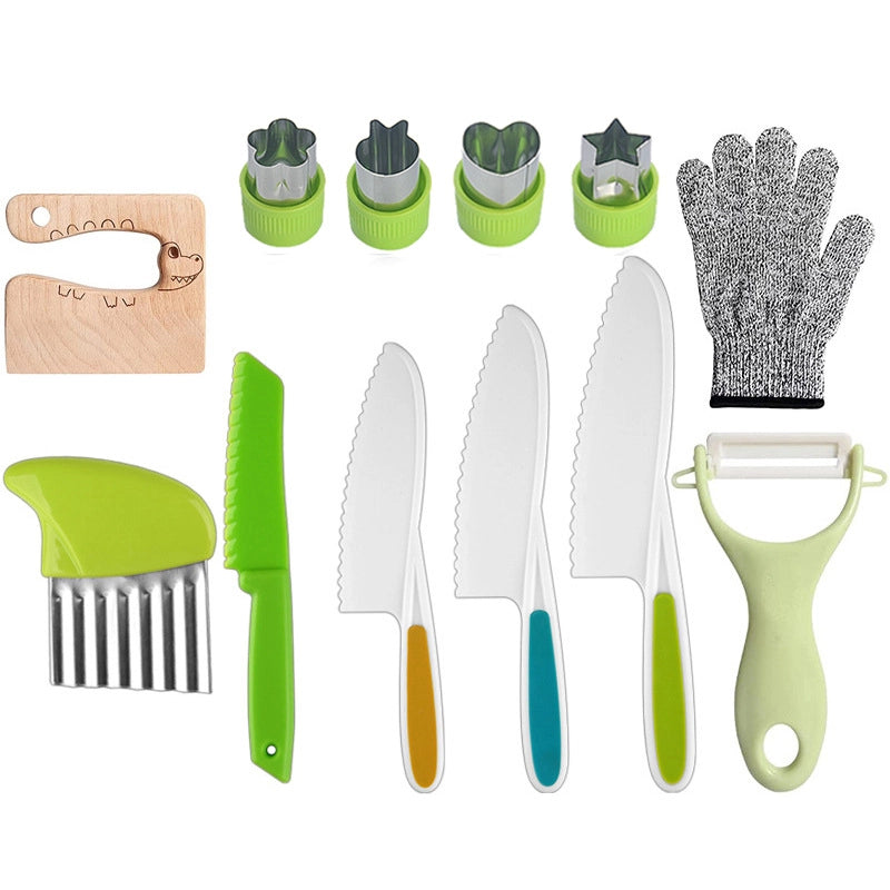 Casual Solid Color Plastic Chopping Board Fruit Knife 1 Set
