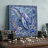 Kit de peinture en perle encadr&eacute;e, art mural de baleine 11,81x11,81 in