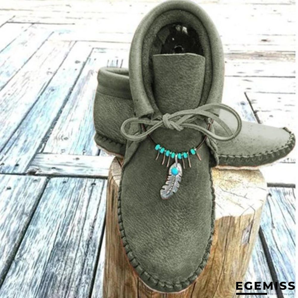 Boho Flat Heel Daily Boots | EGEMISS