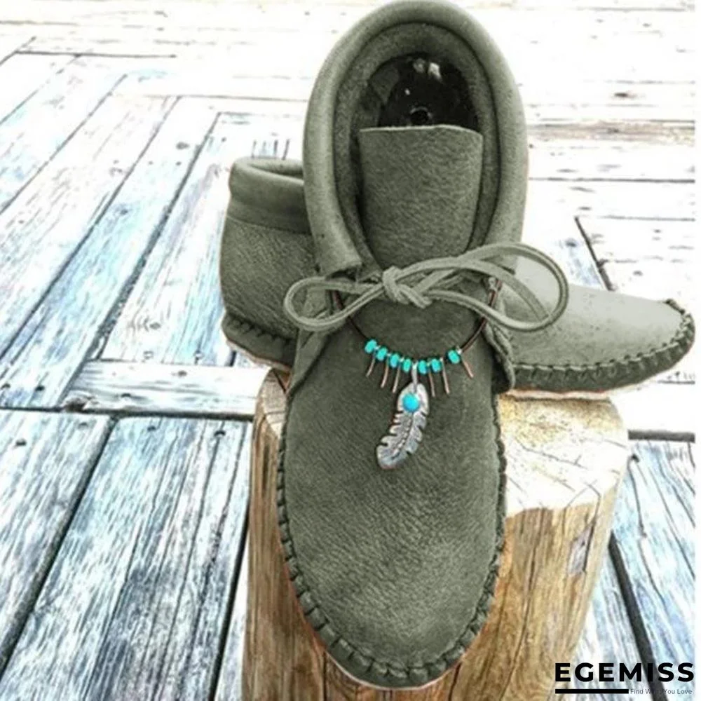 Boho Flat Heel Daily Boots | EGEMISS