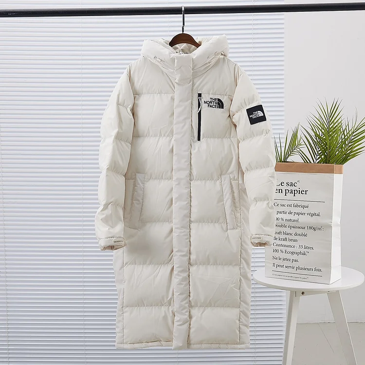 1996 The North Face Pearl White Long Down Jacket #Men's