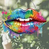 Diamond Painting Acrylic Sexy Lips Hanging Pendant for Wall Window Home Decor