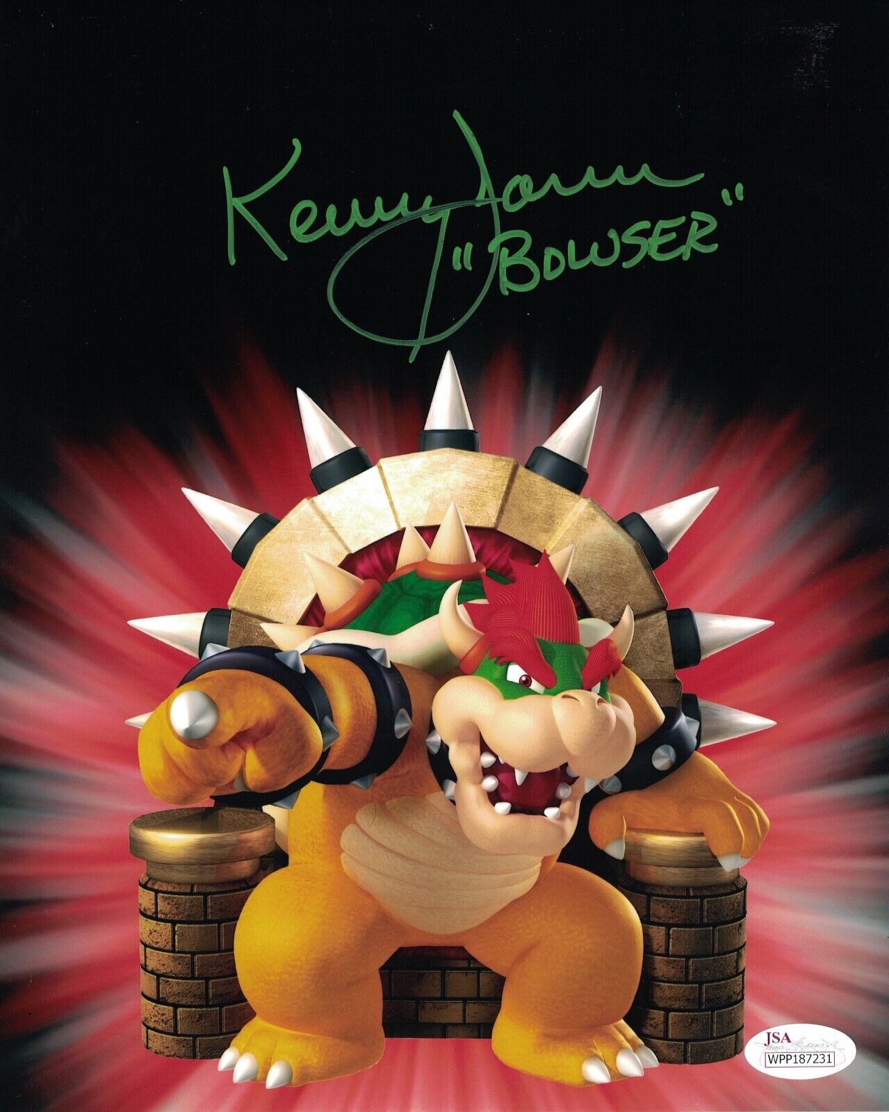 KENNY JAMES Signed BOWSER 8x10 Photo Poster painting Nintendo Super Mario JSA COA