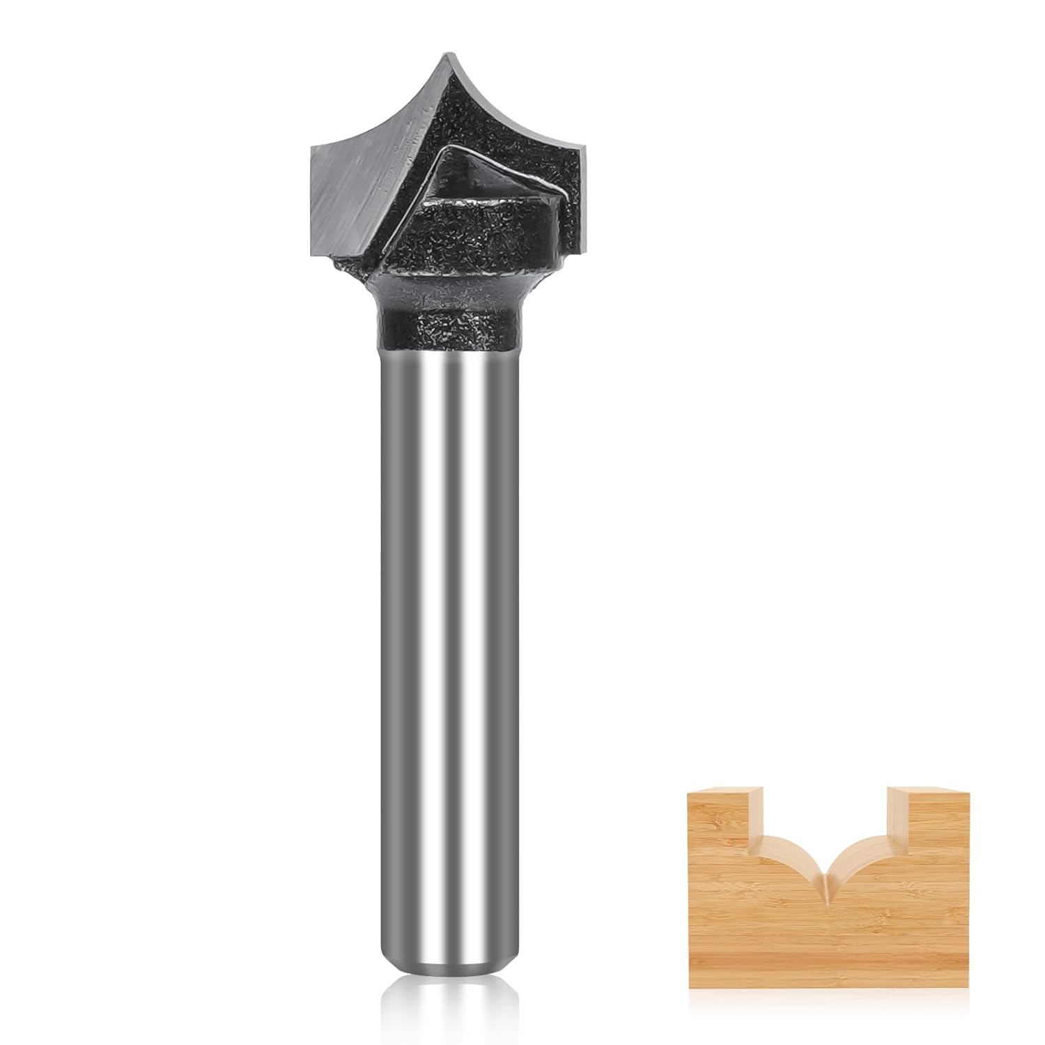 LUNYEE 1/4" Shank Point Cutting Router Bit, 1/2" Cutting Diameter