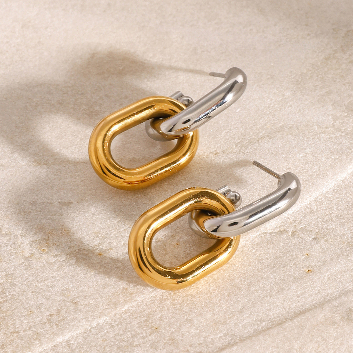 Jie Ding Stainless Steel Color Matching Geometric Earrings Ins Earrings Titanium Steel Earring