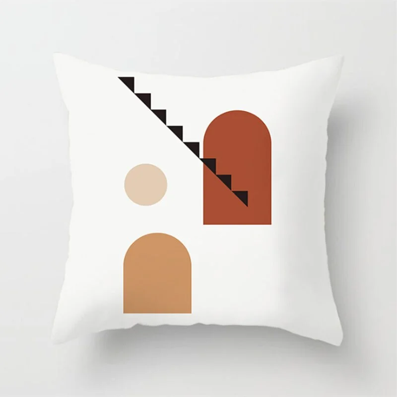 INS Nordic Morandi Cushion Cover Geometric Beauty Flower Art Pillow Cover Bed Car Office Decorative Pillowcase Modern Home Decor