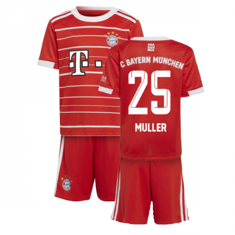 Bayern München Thomas Müller 25 Heimtrikot Kinder Mini Kit 2022-2023