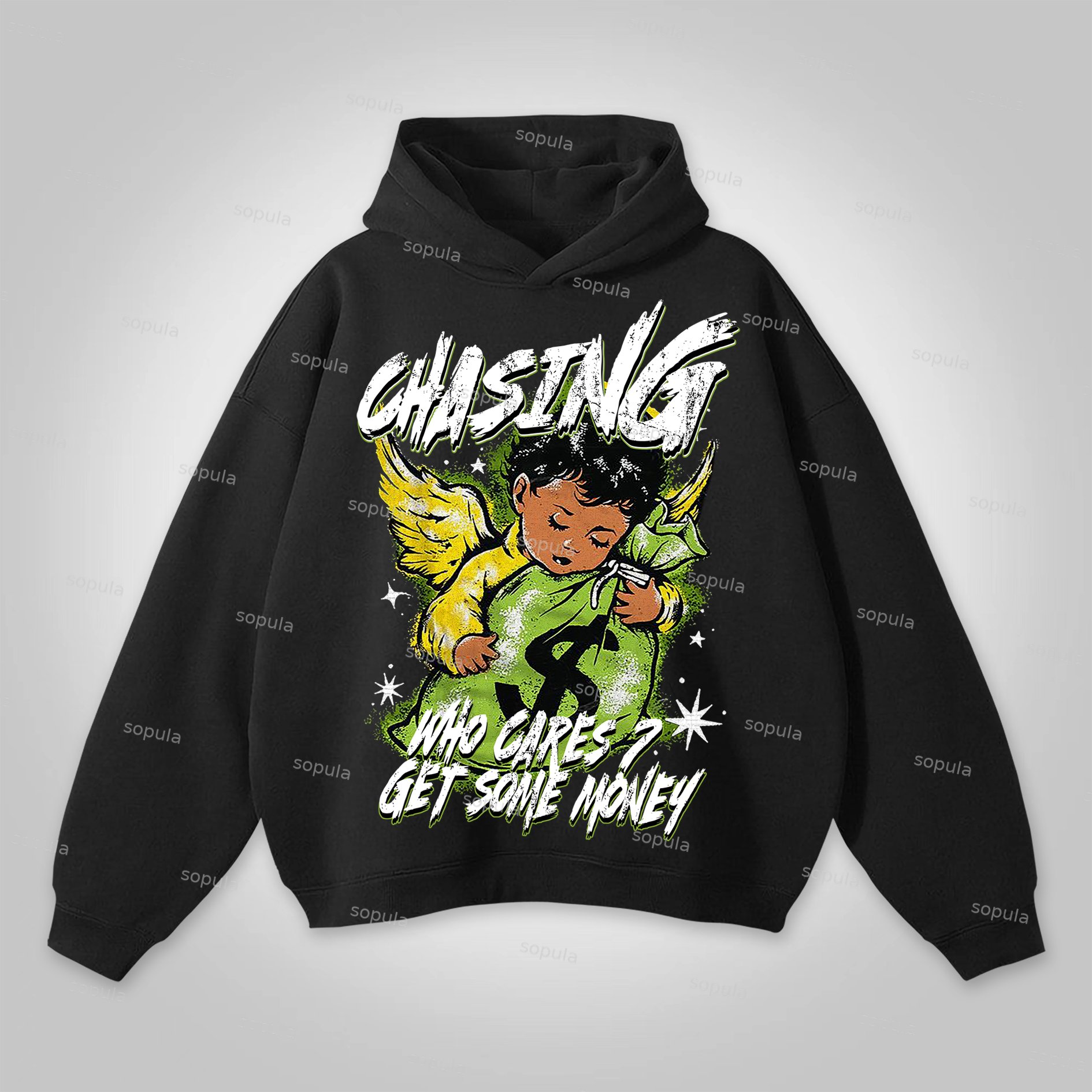 Sopula Chasing Money Graphic Print Side Hoodie