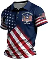 America 250th Anniversary American 1776-2026 Shirt Breathable Stylish Printed Polo Shirt Multi-Purposes Versatile Patriotic Polo Shirt for Friends Family Patriotic Compatriots