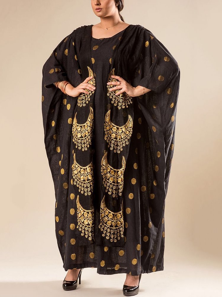Golden dots baggy abaya