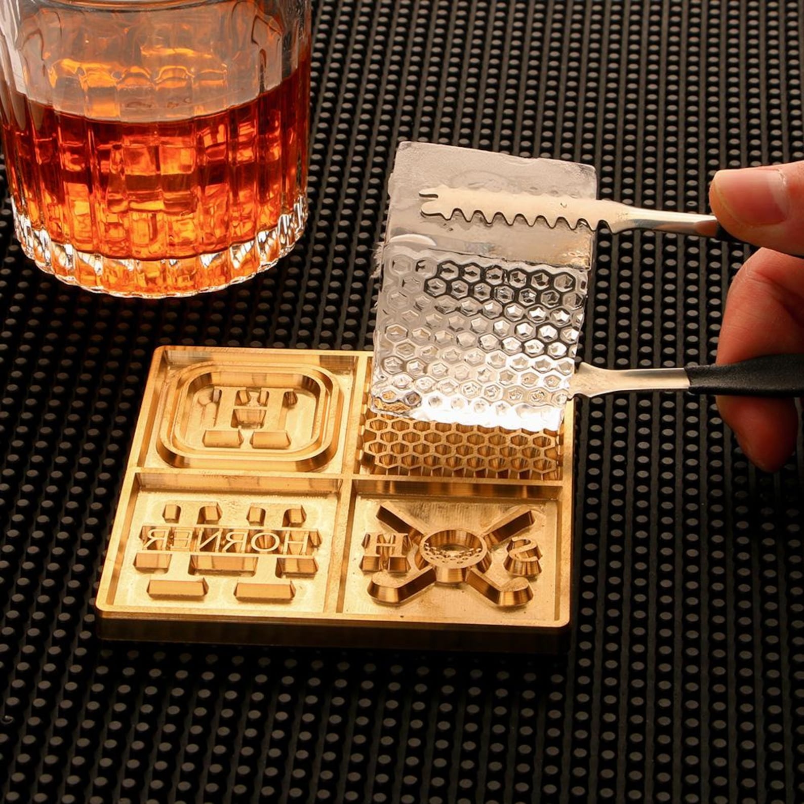 Custom Brass Ice Cube Stamp: Personalized Bar Ice Plate, Branding Tray Personalized whiskey gift for dad custom ice plate