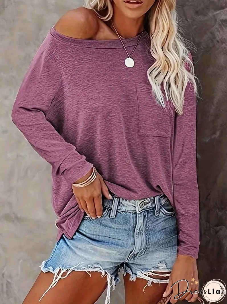 Long Sleeve Crew Neck T-Shirt for Women