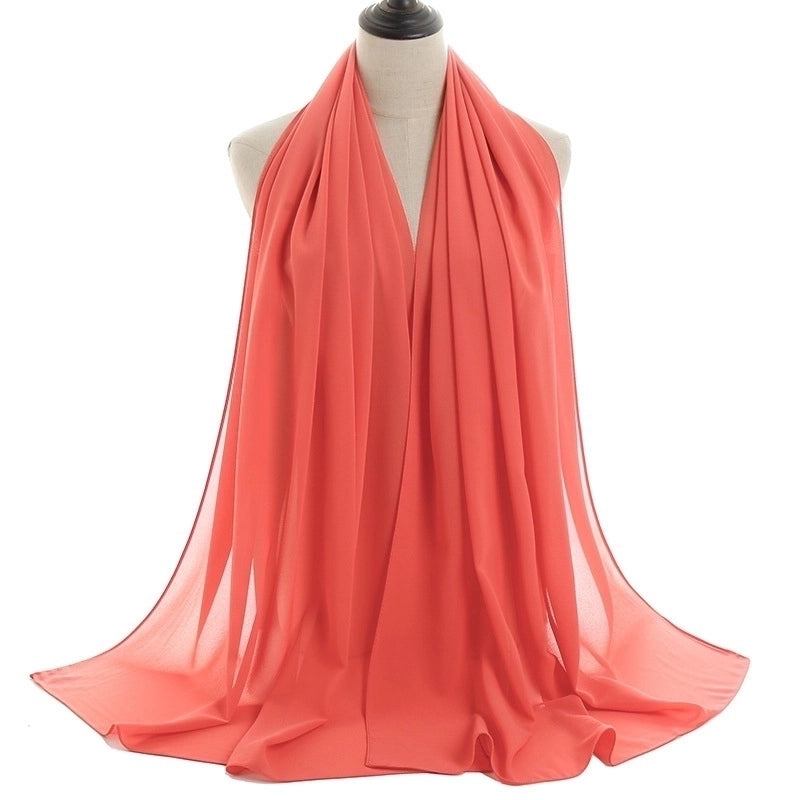 Women’s Minimalist Solid Color Chiffon Cotton Linen Scarves