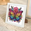 Butterfly Flower 5D DIY Partial Special Shaped Drill Diamond Painting With Frame Kit 17.2x17.2cm