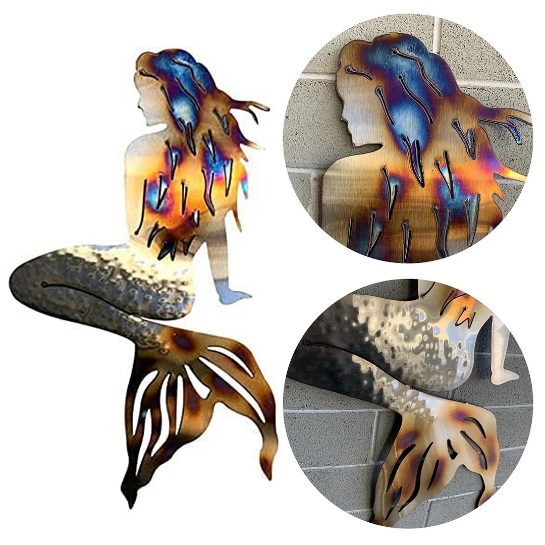 Mermaid Sculpture Wrought Iron Crafts